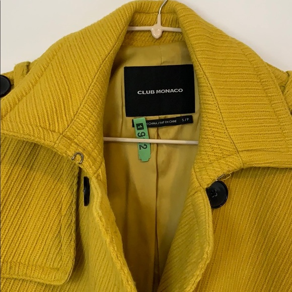 Club Monaco mustard yellow peacoat - Size Small - Picture 5 of 5